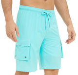 Pants Solid Color Multi-Pocket Fake Two Double-Layer Overalls Five-Point Fitness Running Leisure Sports