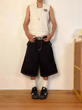 Y2K Vintage Denim Shorts Men's Harajuku Punk High-Waisted Denim