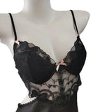 Process Embroidery Sexy Simulation Silk Pajamas 2025 New Spring And Autumn With Chest Cushions Of High-End Lace Sling