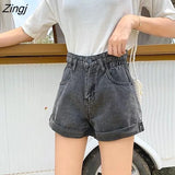 Women Denim Casual Mini Solid Street Style High Waist Summer Basic Cool Sexy Vintage Loose Cozy Chic Female Simple