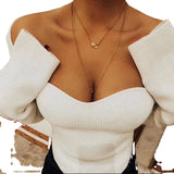Zingj New Autumn And Winter Elastic Open Shoulder Base Knit-Outfit