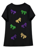 T-Shirt Fashion Women's New Summer Loose Round Collar Bow Top
