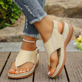 Word Sandals Women 2025 New National Style Embroidery Flowers After Stumbling Slopes And Sandals