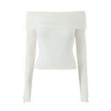Style Big Lapel Slim Pullover Sweater In