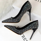 Shoes Sexy Woman Pumps Pointed Toe High Heels Shoes Women Sequins Nightclub Party Shoes Quality Stiletto Heels Lady
