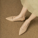 Temperament Pointed Low Heel Thin Heel Single Shoes Women 2025 Spring And Summer New British Style French Retro Cat Heel Single