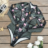 Large-Size Swimsuit Women's 2025 New Long-Sleeved Zipper Surfsuit