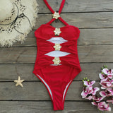 Solid-Colored Swimsuit Women's 2025 New Short Dress Two Sets Of Hollow Breast Swimsuit