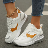 Spring And Autumn New Color Tie With Thick-Soled Women's Singles Shoes Large-Size Water Drill Sports Casual