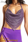 Women Sexy Rhinestone Tops Summer Cool Backless Bling Camisole Women Evening Party Club Underwear