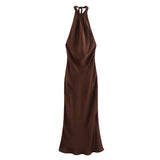 Women's Clothing Explosion Of The Solid Color Jacket Hanging Neck Collar Knot Folded Fan Flute