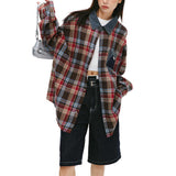 Zingj Advanced Sense Outside Wear Plaid Shirt Female Autumn New Style Loose Recreational All-Match Yellow Plaid
