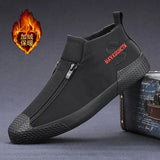 Medium-Term Men's Shoes High-Top Leather Boots Plus Velvet Warm Cotton Shoes Men's Snow Short Boots Tide