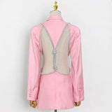 Zingj Korea East Gate Women's Wear 2024 Spring And Autumn New Splicing Sexy Back Personality Versatile A Button Suit