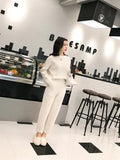2025 Autumn And Winter New Set Of Sweater Thin Knit Trousers Casual Suit Women's