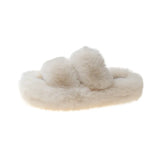 Three Types Of Wool Slippers Women Wear 2025 New Autumn And Winter Cotton Drag Home Korean