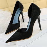 Shoes Red Green Black Woman Pumps Metal Square Buckle Women Heels Sexy Banquet Shoes Pointed Toe Stiletto Plus Size