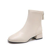 Size Through Low-Trace Short Boots Women's Head Thick And Fashion Zipper Leisure And Martin Boots Large