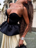 Women's Dress Sexy Breast Black Evening Dress Top Loose