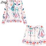 Women Vintage Graffiti Totem Floral Print Knotted Sarong Skirt Faldas Mujer Female Back Zipper Chic Slim Vestidos