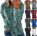 Zingj And Winter New Hoodie Women's Star Print Top Loose Large Size Hoodie Woman-Outfit