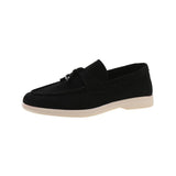 And Autumn 2025 New Lazy One Foot Flat Bottom Students British Style Retro Velvet Round Head Single Shoes