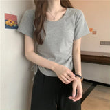 Zingj Rope Short-Sleeved T-Shirt Women 2024 New Summer Korean Version Design Sense Slim Casual Short Student Jacket