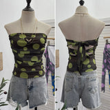 Shooting Holiday Storm Spot Bump Color Mesh Strapped Braped Vest Female Summer Dew Back Hottie Top