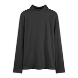 Zingj Velvet Half High Collar Bottom Shirt Women's Autumn 2024 New Interior With White Long-Sleeved T-Shirt Women's Chic Student