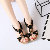 Sandals Women's 2025 Summer Flat Fish Mouth Beads Woven Sandals Roman Sandals Tourism Beach