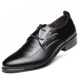 Zingj Men's Plus Size Leather Shoes Pointed Fashion Business Dress Men's Shoe Barber Shoe Size 37