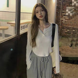 Zingj Sense Long-Sleeved T-Shirt Female 2024 Spring And Autumn New Korean Version Slim Careful Machine Bottom Shirt Short Student