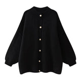 Women's INS Explosion Metal Buckle Cardigan