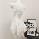 Women's Summer Silky With Chest Cushions Pure Lust Lace Slings Home Dress Sexy Seduction Fading Together Perspective Pyjamas