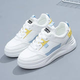 White Shoes Women 2025 Autumn New Ins Korean Version Of Thick Soles To Increase The Number Of Students Shoes Women's Casual Lace