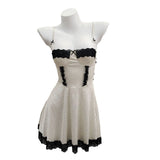 Noodle Lace Decoration Fluffy Skirt Design Bras Slings Ajamas Girl Sweet Heart Lace Pajamas