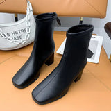 2025 New Thick And High-Heeling Single-Sley Female British Wind Side Behind The Zipper Black Simple 44 Size Short