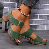 Dew A Word High-Heeling Slippers Women's New Coarse And Embossed Fashion Cool