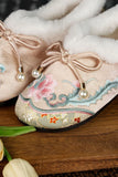 Zingj Shoes Autumn And Winter New Style, Plush Soft Sole Embroidery Shallow Mouth And Velvet Mother Shoes Embroidered Shoes, Cloth Shoes