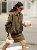 Spring And Autumn Pilot Jacket Bat Sleeve Zipper Loose Tuff-Sense Coat Women's Casual Jacket