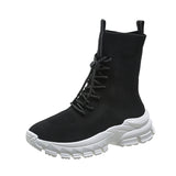 Boots Women's Spring And Autumn Elastic Socks Boots 2025 New Platform Casual Knit Sports Ankle Boots Sock