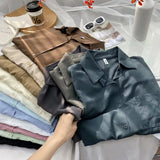 Loose Feeling Loose Lanky Long-Sleeved Shirt Women's Spring And Autumn Design Sense Of Small Casual Chic Outside Folding