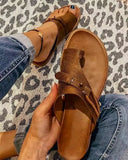 Women's Shoes 2025 Summer New Leisure Flat-Bottomed Flip-Flops Fashion Women Cool