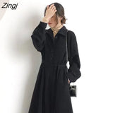 Dresses Women Maxi Temperament Dating Vacation Teens Clothes Autumn Long Sleeve Vintage Basic Daily Vestido Chic