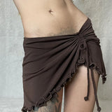 Zingj 2023 Ins Women's Fashion Vintage Pleated Drawstring Waist