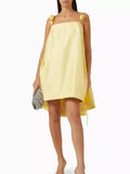 And Summer 2025 New Sexy Yellow Bare Back Three-Dimensional Flower Sling