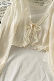 Coat Casual Lace-up Bow Cardigan Shirt Women Summer Sun Protection Clothes Female Clothing Tops Blouse Covers Blusas