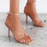 High-Heeled Toe Sandals Women's Fine Heel Buckle Fashion Shoes Sandal Heels