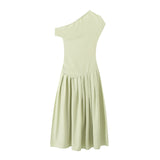New High-Rise Slim Slim Solid Color Asymmetric Long