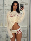 Knitted Printing Set Of Female Letter Printing Design Youthful Vitality Sexy And Simple Wind